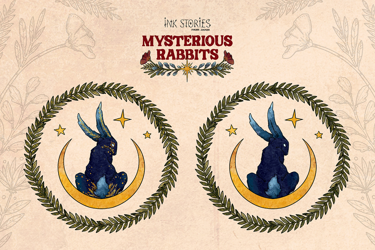 Mysterious Rabbits, an Animal Illustration by Ink Stories