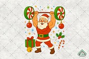 Funny Bodybuilder Santa Claus PNG, an Illustration by Craft Nest (Thumbnail 1 of 6)