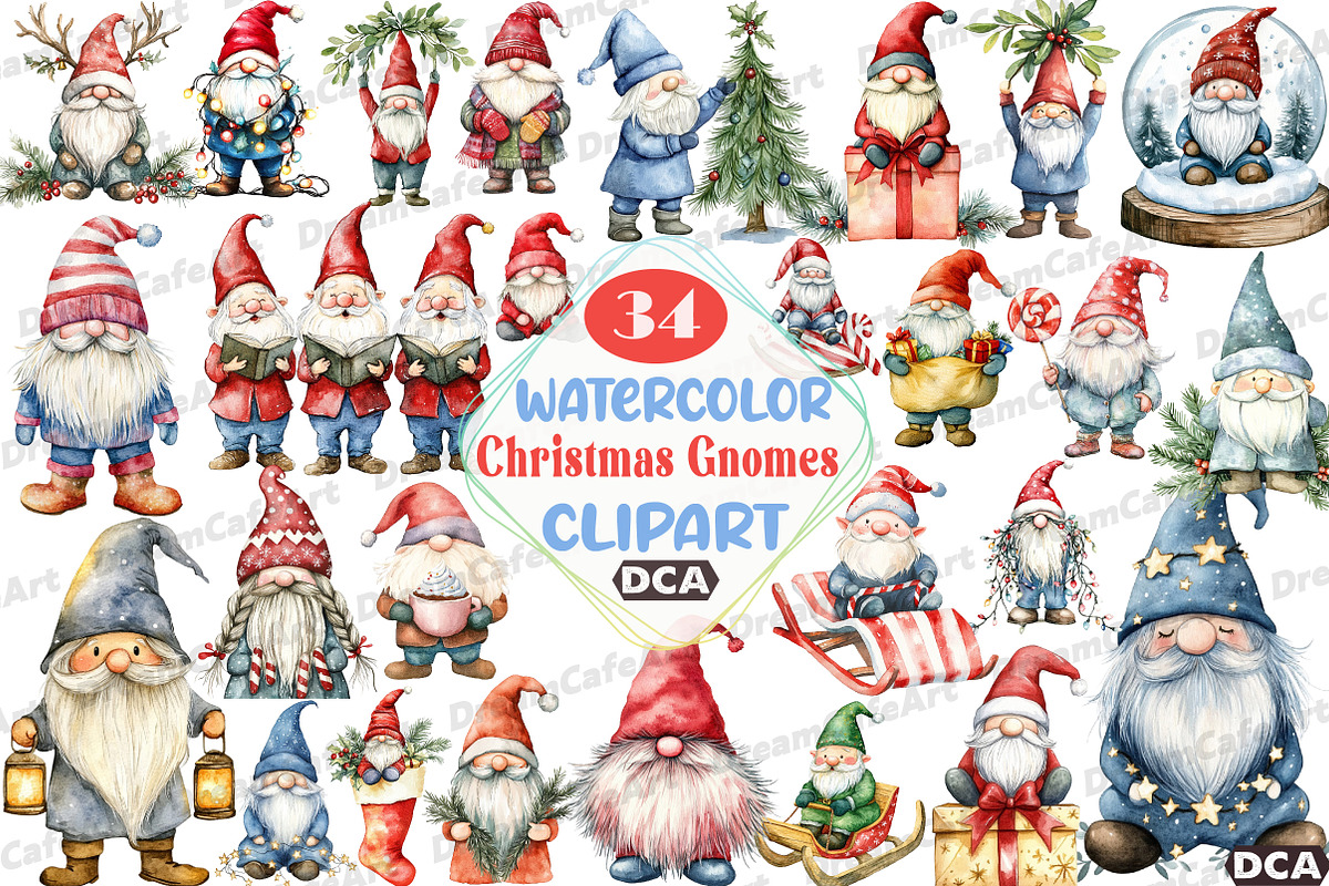 Merry Christmas Gnomes, an Illustration by DreamCafeArt (Photo 1 of 7)