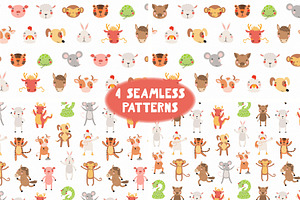 Cute Eastern Zodiac Animals Graphics