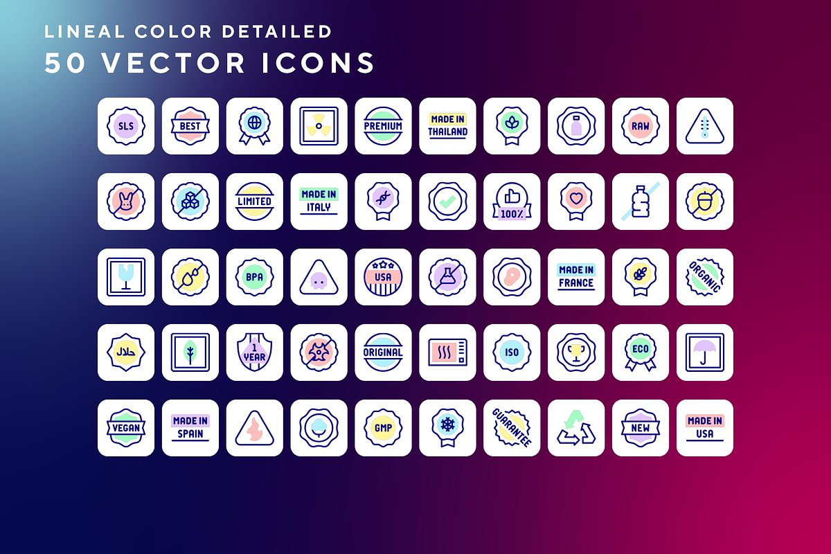 Product labels icons, an Icon by Wencory (Photo 1 of 2)