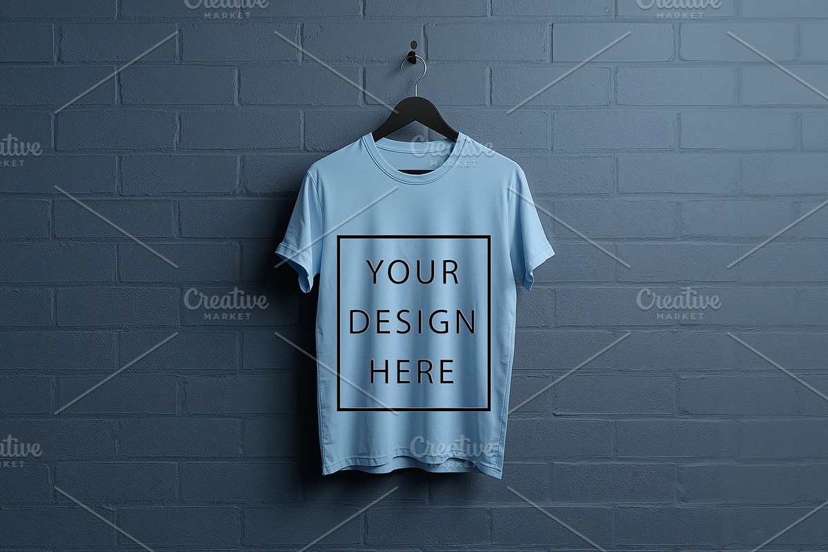 T-Shirt Mockup - Sky Blue Edition, a Shirt Mockup by ForhadGFX (Photo 4 of 12)