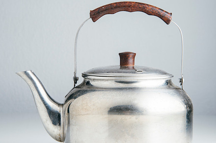 Old silver kettle