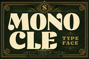 Monocle - Vintage Typeface, a Sans Serif Font by HipFonts