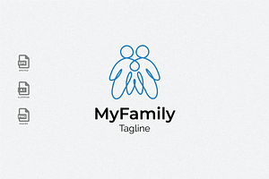 Family line Logo template, a Branding & Logo Template by Akdesain
