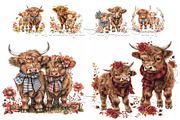 202 Watercolor Highland Cow Clip Art, an Animal Illustration by Art Paradise Studios (Thumbnail 3 of 8)