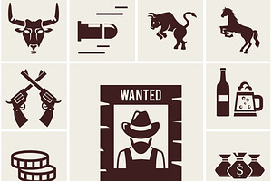 Wild west wanted poster icon, an Icon by Microvector