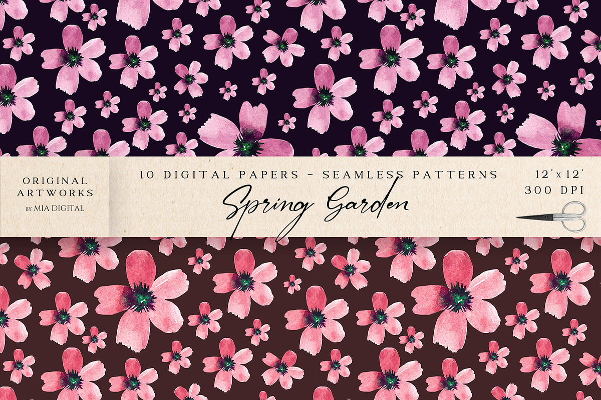 Ditsy Flowers Digital Paper, a Pattern Graphic by Mia Digital (Photo 5 of 6)