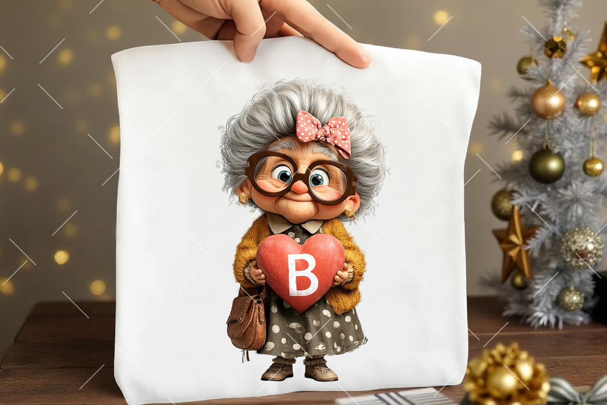 Grandma Holding Heart Alphabet Clipa, an Illustration by OK Design (Photo 6 of 6)