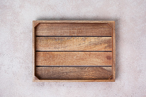 Empty wooden box featuring box, wooden, and top