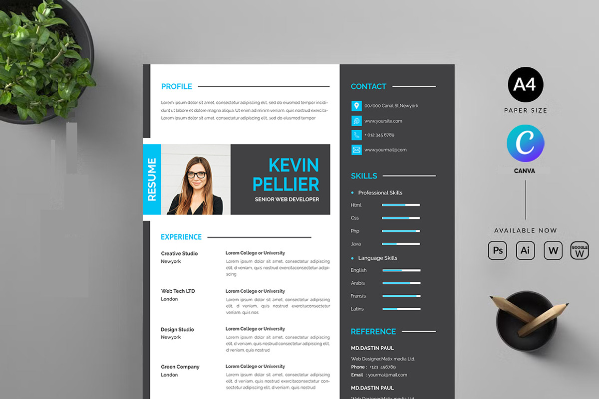 Clean and creative minimal resume preview 4