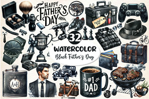 Classic Black Father's Day Clipart, an Illustration by Dream Creation