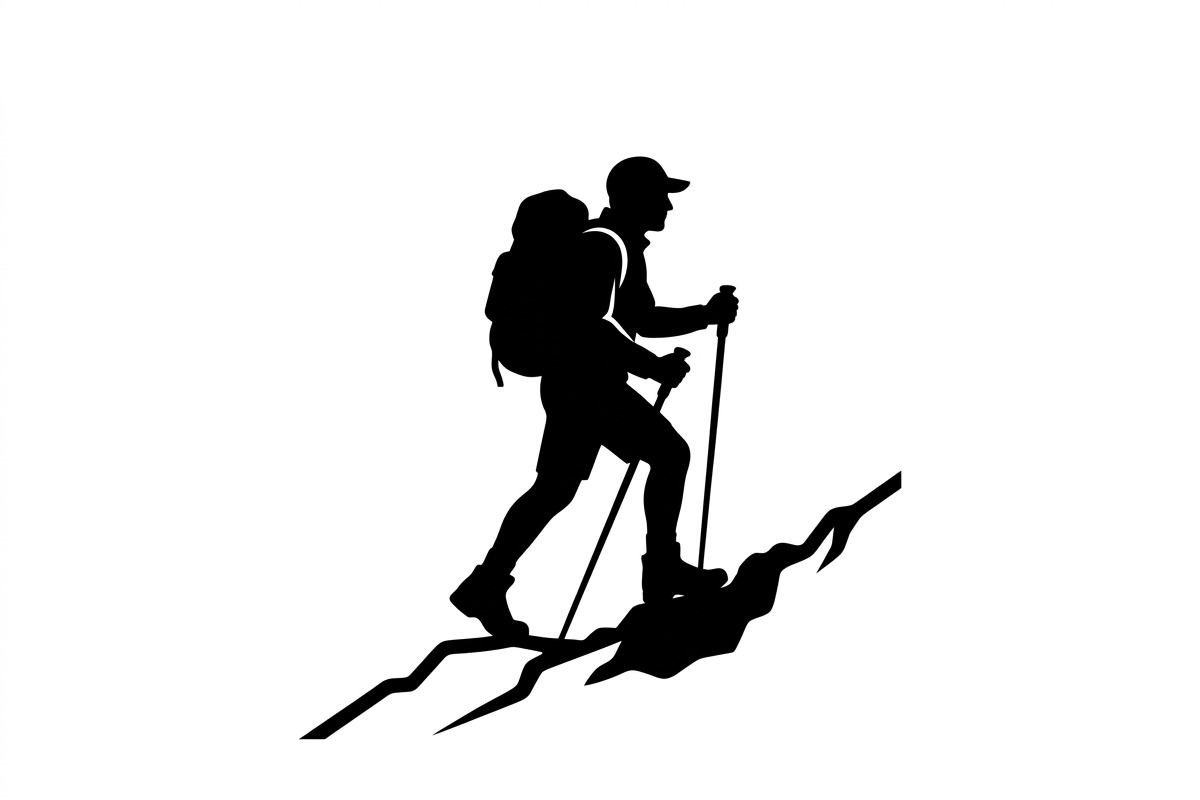 50 Hiking Silhouette Bundle, a Person Illustration by Amazin_art (Photo 10 of 14)