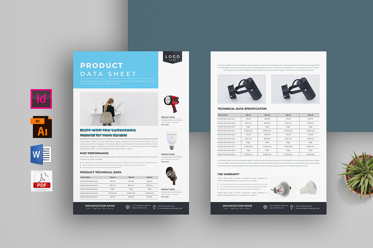 Product Data Sheet | Word & Indd, a Flyer Template by obayes (Photo 1 of 7)
