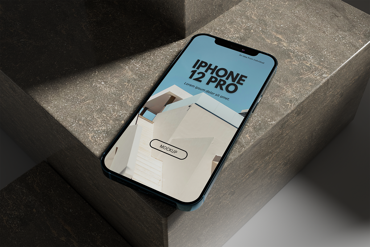iPhone 12 Pro Mockup, an iPhone Mockup by xavier_studio (Photo 2 of 5)