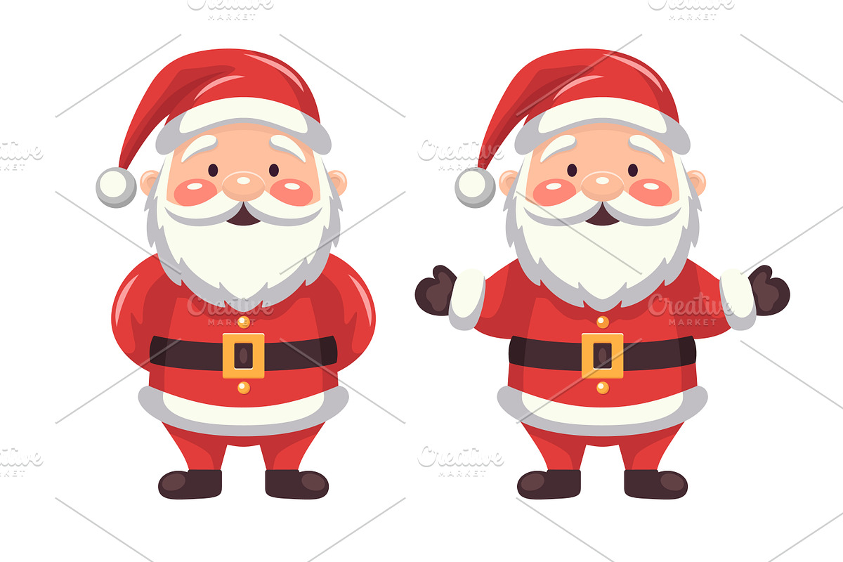 Santa Claus Vector Set, an Object Graphic by Gomolach
