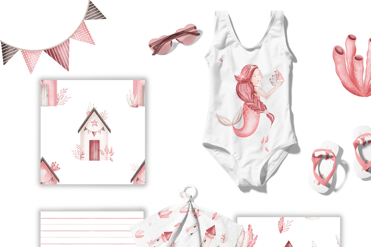 Mermaid- baby collection, an Animal Illustration by Linerisyart (Photo 10 of 12)