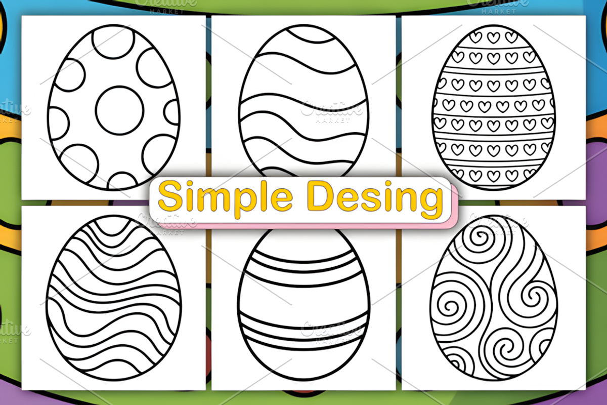 Simple Patten Eggs Coloring Book, a Seasonal Illustration by Coco Bloom (Photo 2 of 4)