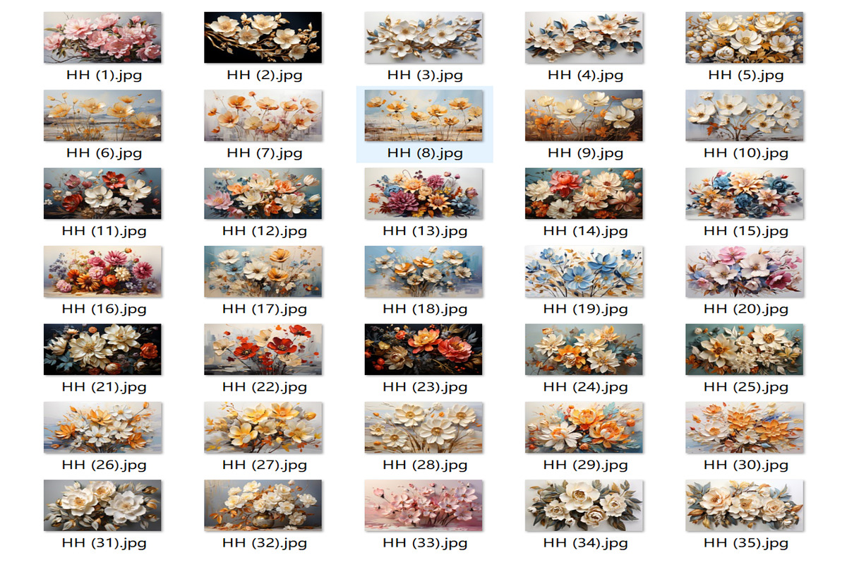 3D Oil Painting Flowers, a Wallpaper Graphic by fei long (Photo 5 of 10)