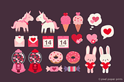 Cute little Valentine's Day Clipart, an Object Graphic by PixelPaperPrints (Thumbnail 2 of 9)