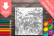 Cozy Sci-Fi Adult Coloring Pages, a Brochure Template by LA Design (Thumbnail 5 of 10)