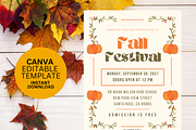 Editable Fall Festival Flyer CANVA, a Flyer Template by Madhabi Studio (Thumbnail 1 of 2)