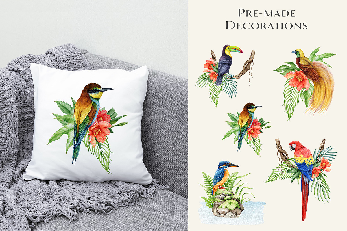 Birds Watercolor Painted Set, an Animal Illustration by AnitaPol (Photo 10 of 18)