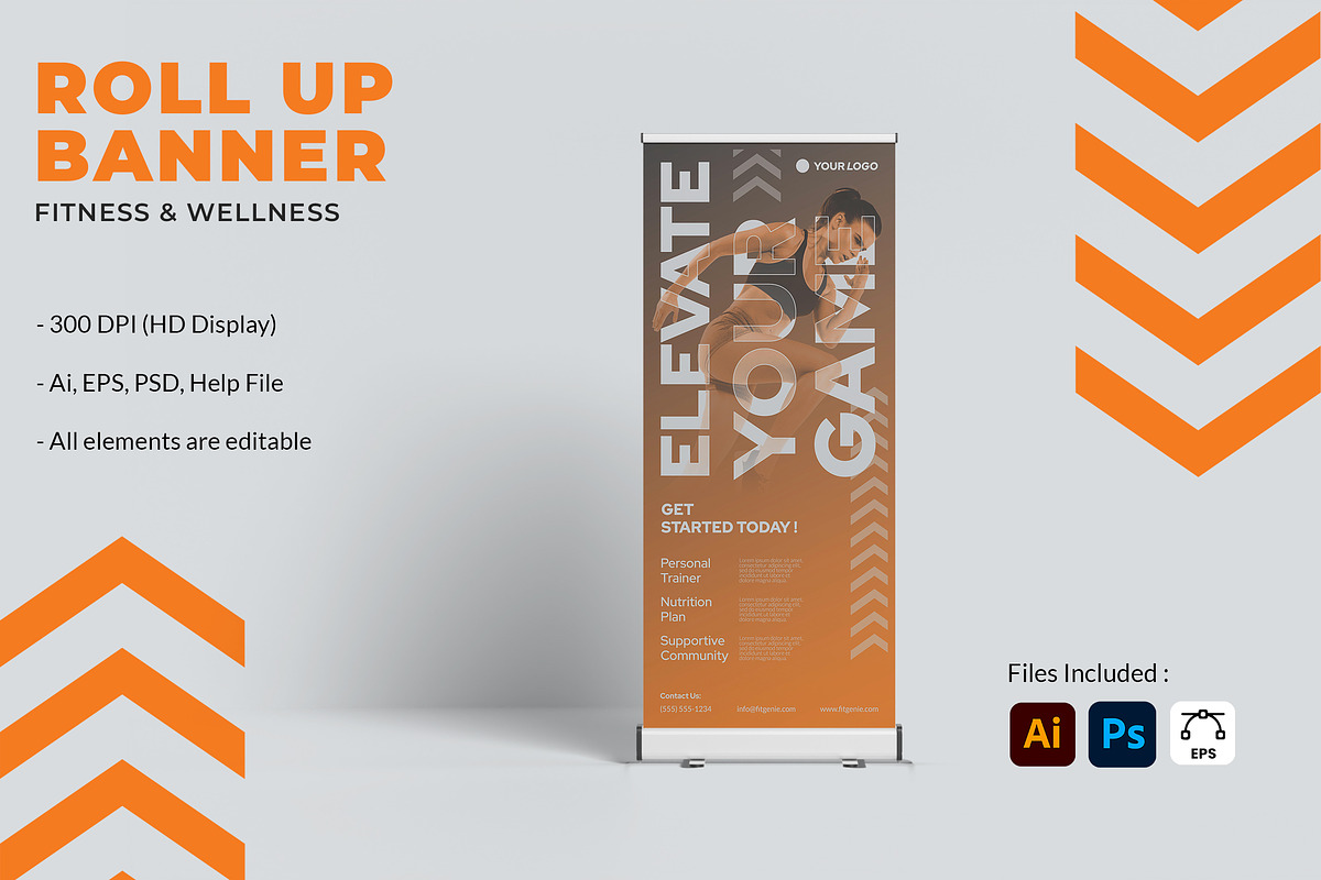 Fitness - Roll Up Banner, a Print Template by StreaksideStd (Photo 1 of 3)