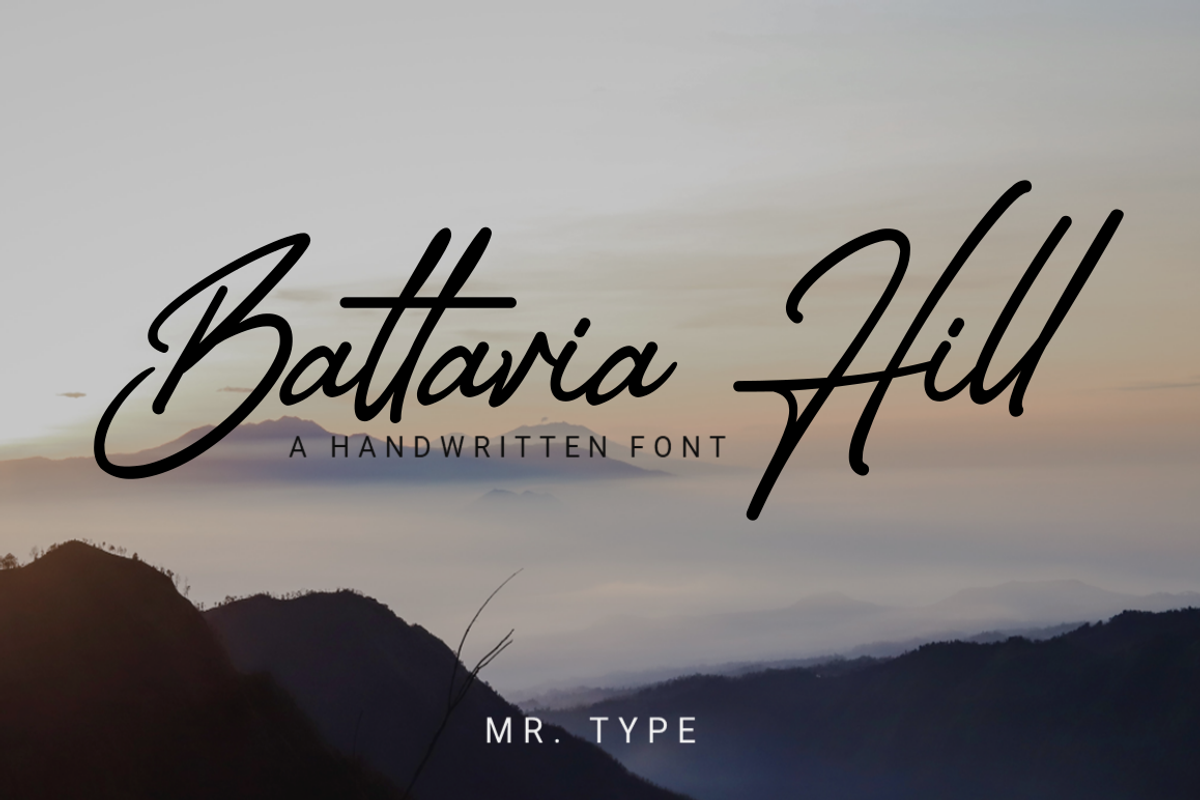 Battavia Hill, a Script Font by rizal_yustriadi (Photo 1 of 9)