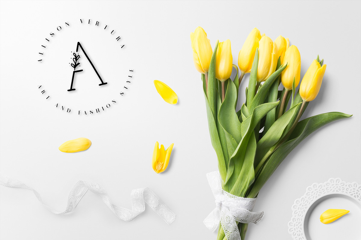 UNIQUE FLORAL LETTER AND LOGO KIT, a Branding & Logo Template by IsikChic (Photo 9 of 9)
