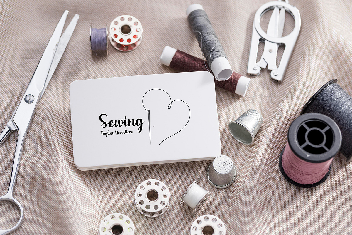 Modern Sewing & Heart Logo Template, a Branding & Logo Template by YUDesignStore (Photo 7 of 8)