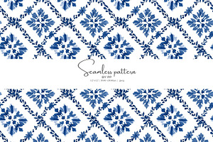 blue tile seamless pattern, a Pattern Graphic by Pink Studio Art