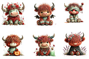 Spooky Highland Cow Bundle, a Seasonal Illustration by CreationArt (Thumbnail 2 of 5)