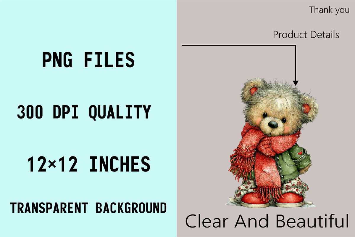Whimsical Valentine Teddy Bear Clipa, an Illustration by SVGArt (Photo 7 of 8)