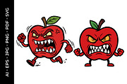 Angry cartoon apple illustration, a Food Illustration by nandinigraphics (Thumbnail 1 of 3)