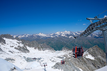 View of mountain with cable car