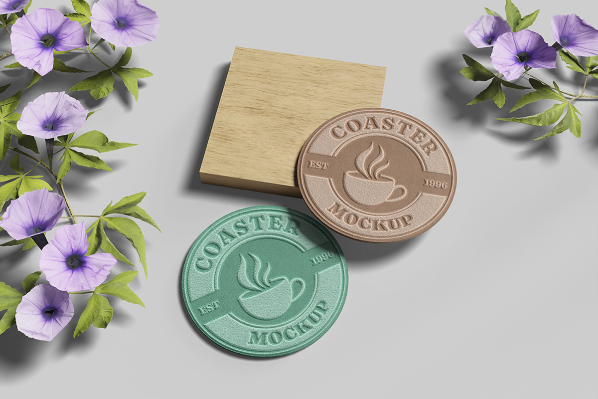 Clean Coaster Branding Mockup, an Advertising Mockup by My Code Std (Photo 4 of 6)