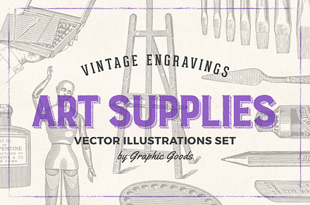 Art Supplies - Vintage Illustrations