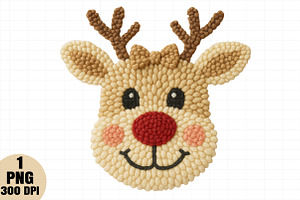 Patchwork Yarn Crochet Reindeer Bow, an Illustration by Daily.Designs