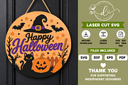 Halloween Black Cat Laser Cut SVG, a Work Illustration by Daily.Designs (Thumbnail 3 of 3)