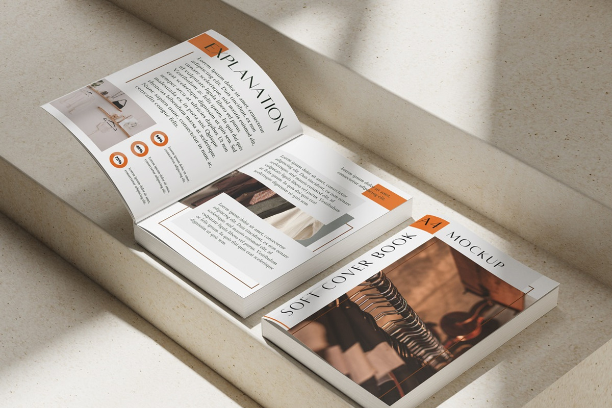 Soft Cover A4 Book Mockup, a Books & Magazine Mockup by Tokobeta