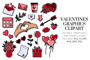 Valentine's Graphics Clipart, a Seasonal Illustration by Raafeya's Crafts (Thumbnail 1 of 5)