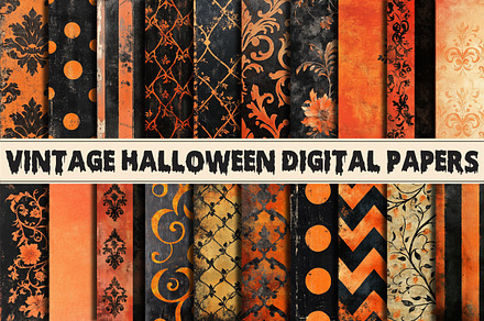 Vintage Halloween Digital Papers