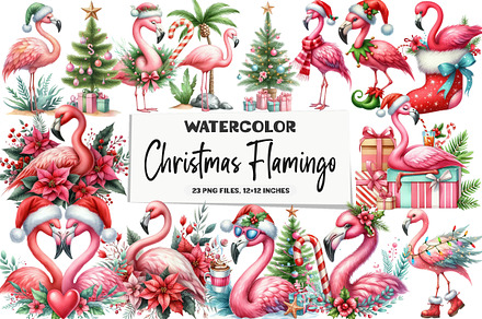 Christmas Flamingo Clipart