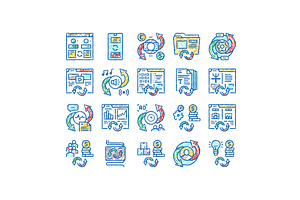 Converter Application set Icons hand, an Object Illustration by pikepicture