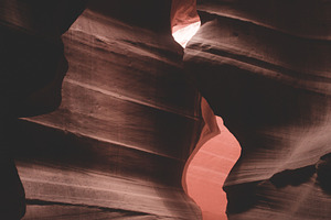 Antelope canyon featuring landscape, sandstone, and red