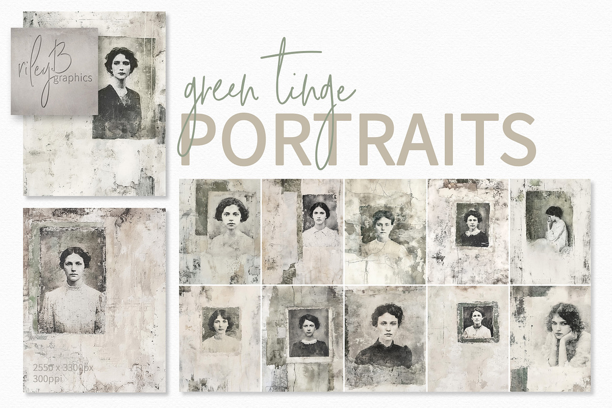 Green Tinge Portraits, a Decorative Illustration by rileyBgraphics (Photo 1 of 5)