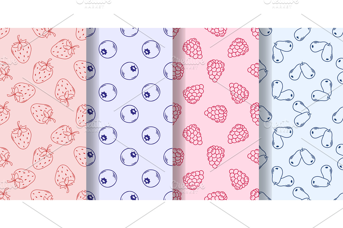 Set of summer berry prints, a Food Illustration by Tati_Kli