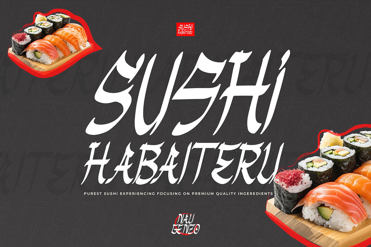 Nau Genzo | Brush Japanese Style, a Handwritten Font by Denustudios (Photo 3 of 14)