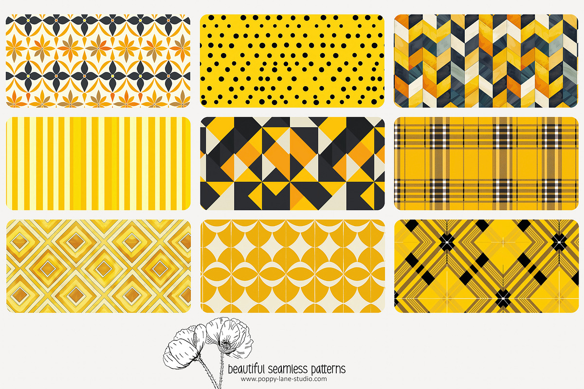 80 yellow geometric seamless pattern, a Pattern Graphic by Poppy Lane Studio (Photo 9 of 11)